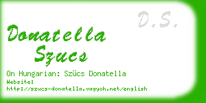 donatella szucs business card